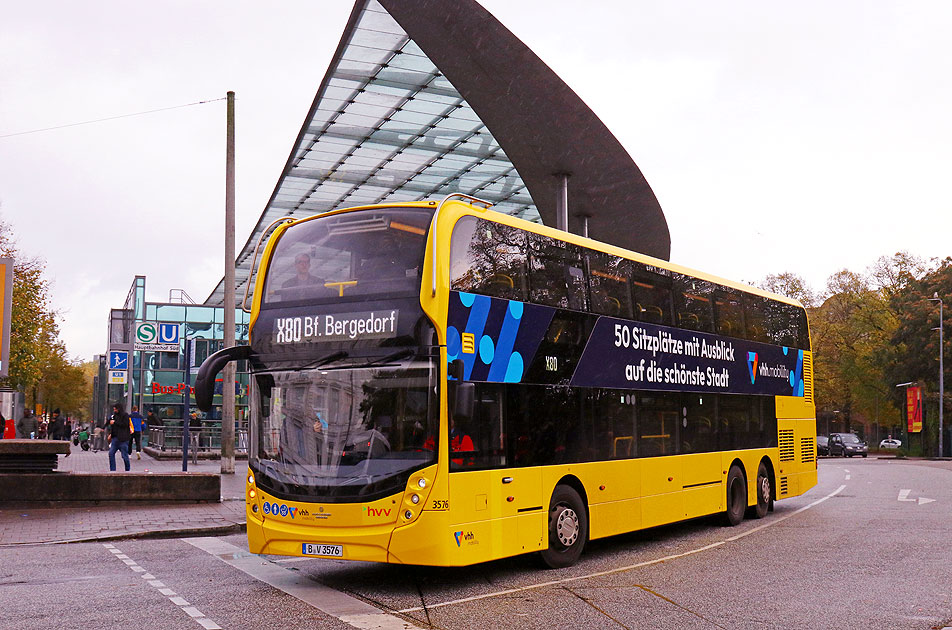 Der BVG Doppeldeckerbus 3576 im Testeinsatz bei der VHH in Hamburg