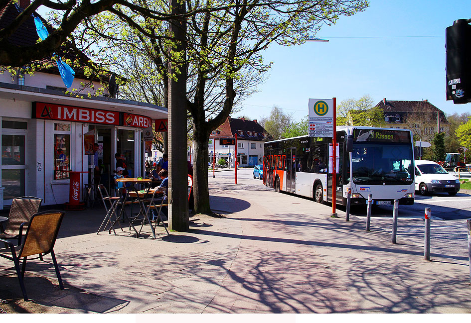 Die Bushaltestelle Bahrenfeld Trabrennbahn