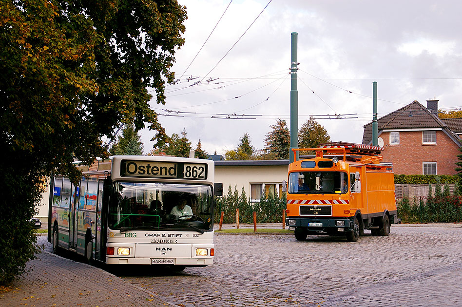 Innovative Elektromobilität in Eberswalde: Obus Eberswalde in der Kehre Ostend