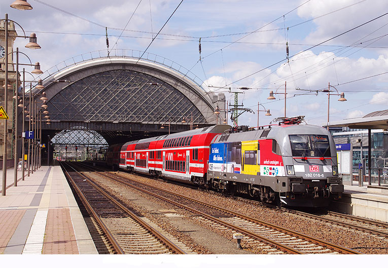 DB Baureihe 182 - Dresden Hbf - VVO-Werbelok 182 016-6