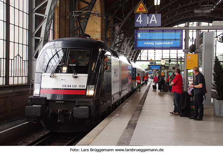 HKX im Bahnhof Hamburg Dammtor auf Probefahrt