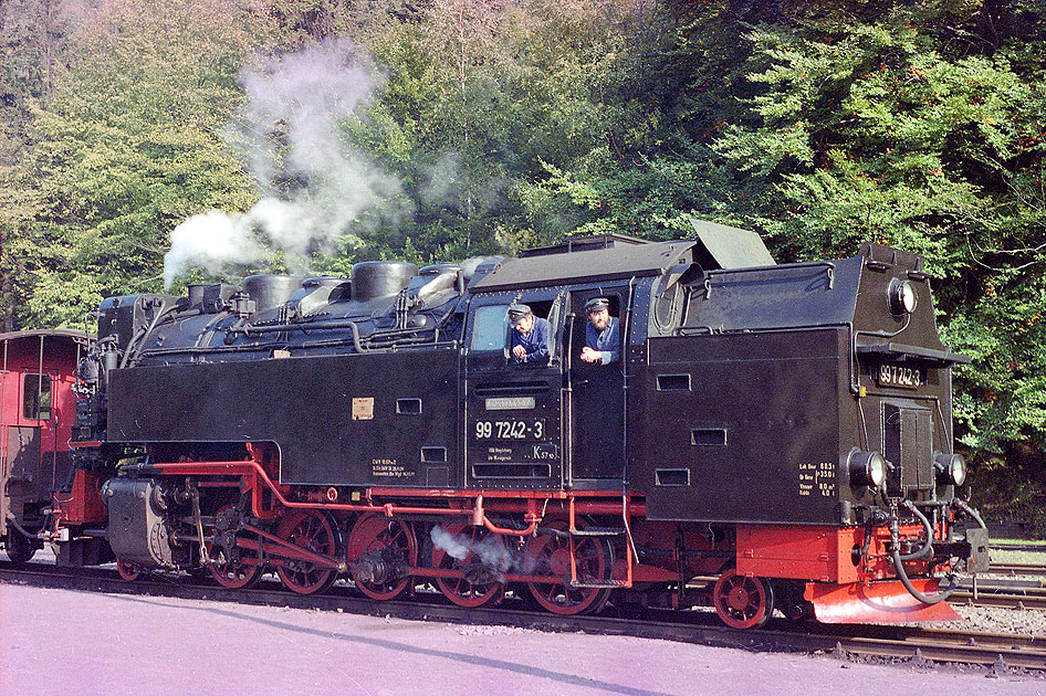 Die Dampflok 99 7242-3 eine Schmalspurdampflok im Harz