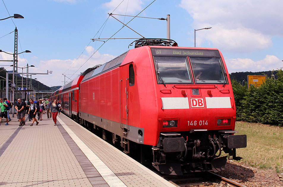 Der Bahnhof Bad Schandau im Elbtal in der Sächsischen