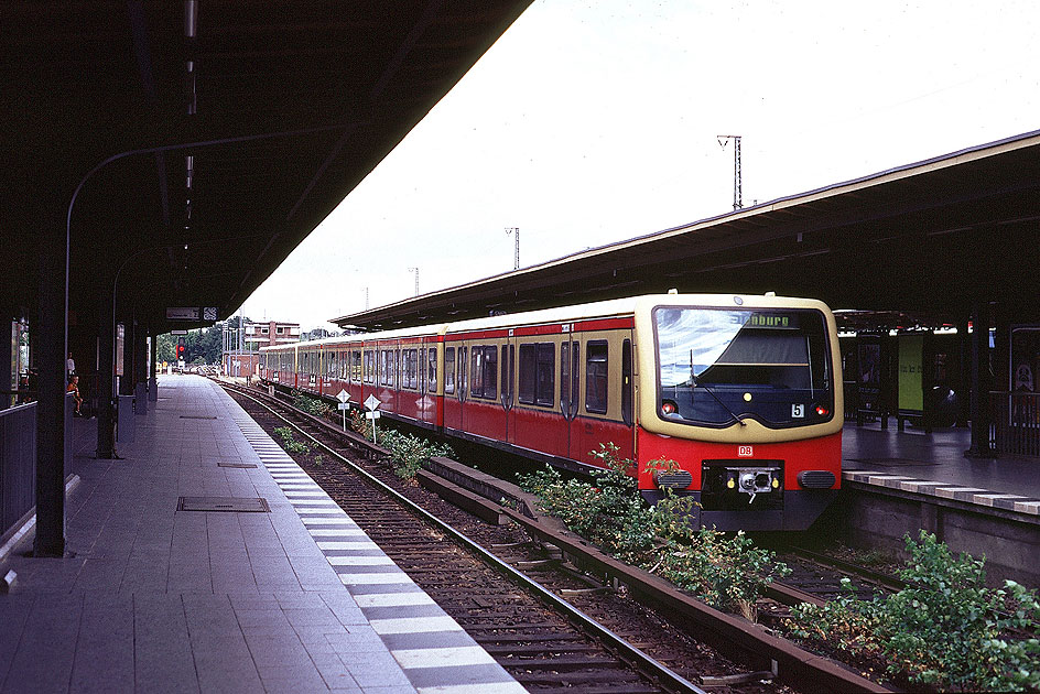Eine Berliner S-Bahn im Bahnhof Wannsee