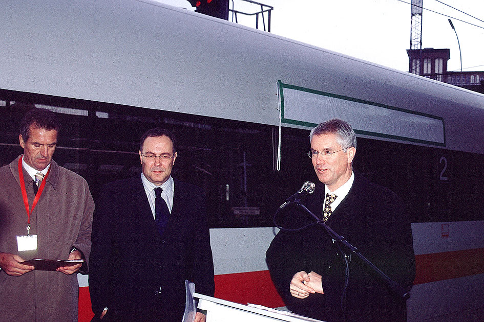 Bahnsprecher Egbert Meyer-Lovis bei der ICE Taufe Timmendorfer Strand