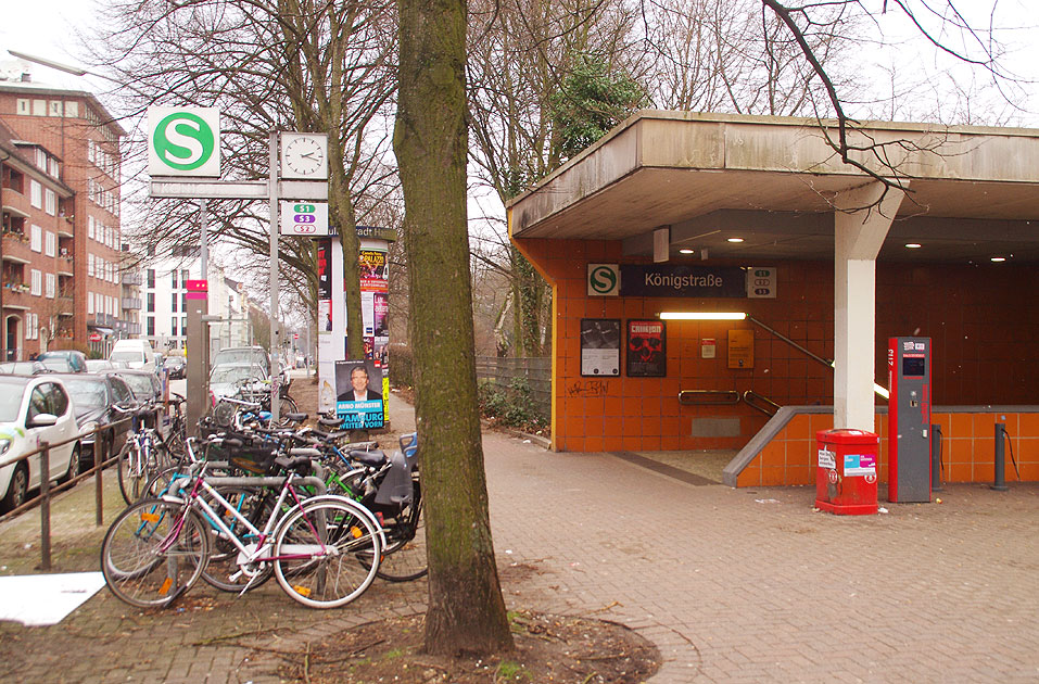 Der S-Bahn Bahnhof Hamburg Königstraße am City Tunnel in Altona-Altstadt