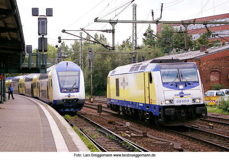 Metronom Lok im Bahnhof Hamburg-Harburg