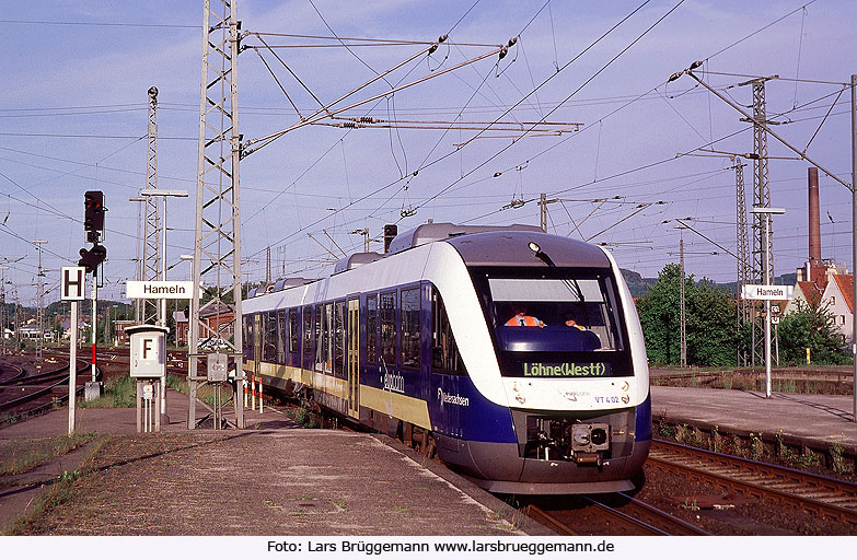 Ein Eurobahn Lint im Bahnhof Hameln