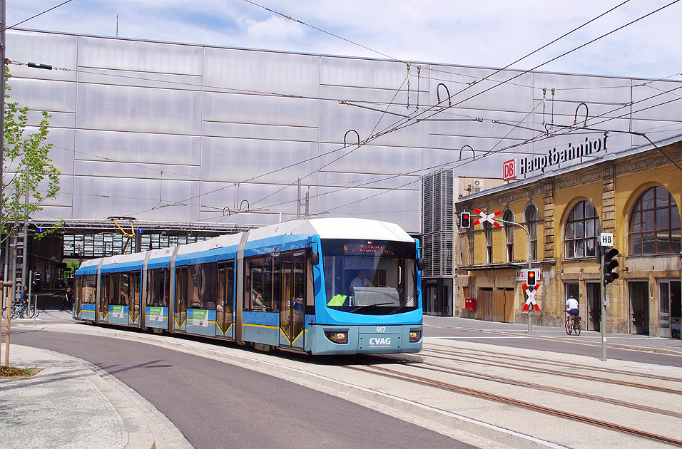 Straßenbahn Chemnitz - Hauptbahnhof Durchfahrt