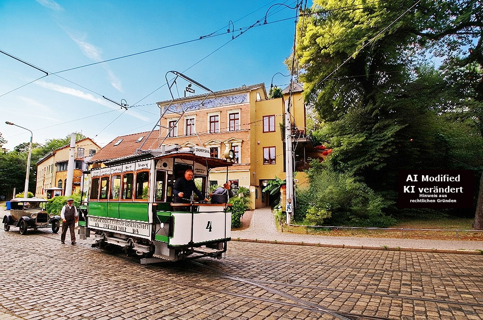 Die Stra&szlig;enbahn in Halle - Museumswagen 4 - Stra&szlig;enbahn Altenburg