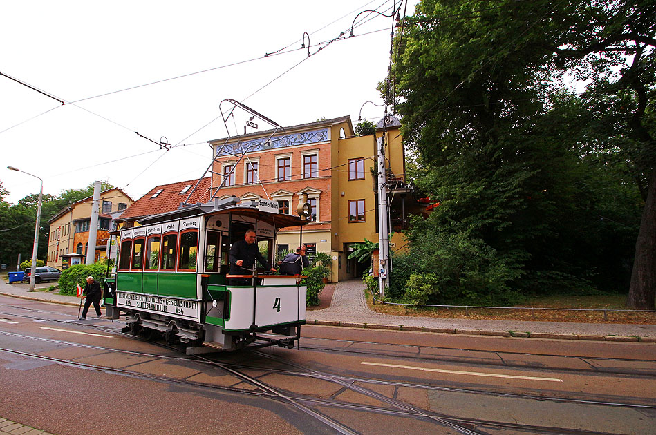 Die Stra&szlig;enbahn in Halle - Museumswagen 4 - Stra&szlig;enbahn Altenburg