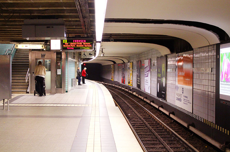 Die Haltestelle Hauptbahnhof Süd der Hamburger UBahn