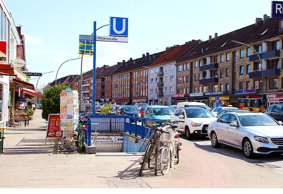Die U-Bahn-Haltestelle Ritterstrae in Hamburg