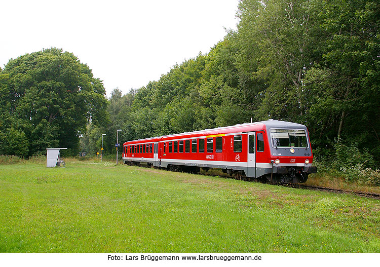 Der Bahnhof Hemsen an der Heidebahn - DB Baureihe 628