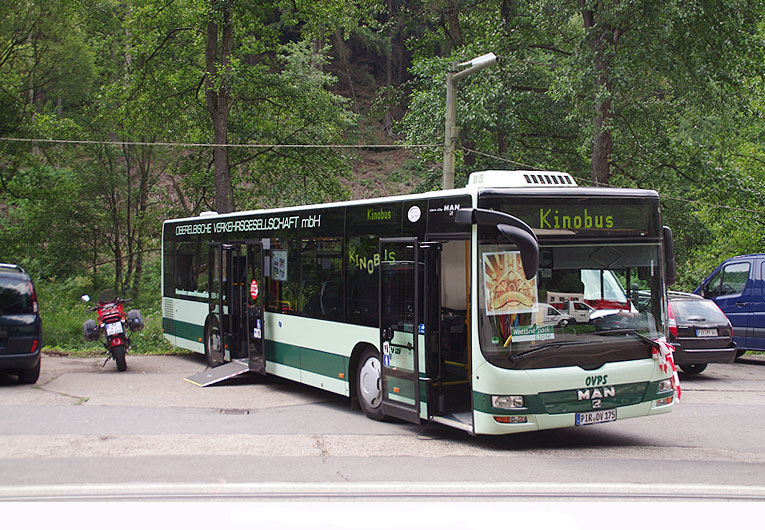 MAN-Bus der OVPS in Bad Schandau am Depot der Kirnitzschtalbahn