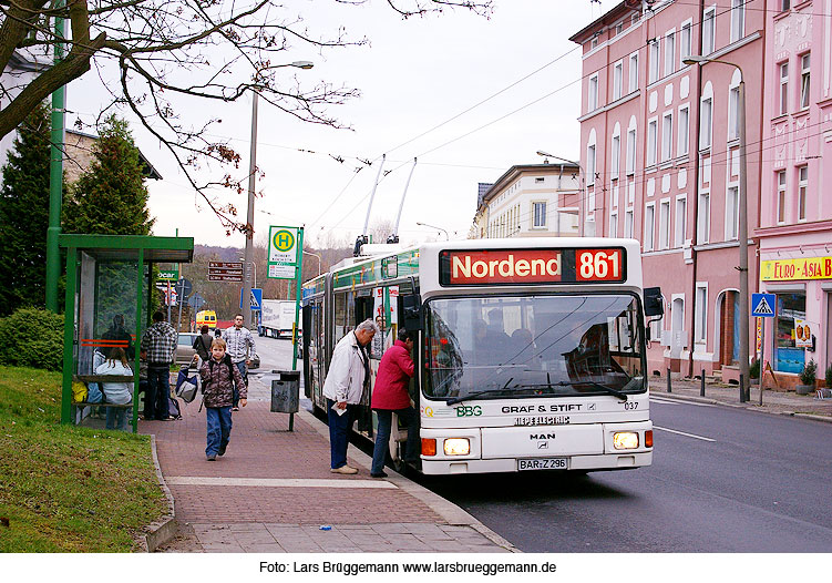 Innovative Elektromobilität in Eberswalde: Obus Eberswalde - Haltestelle Robert-Koch-Straße