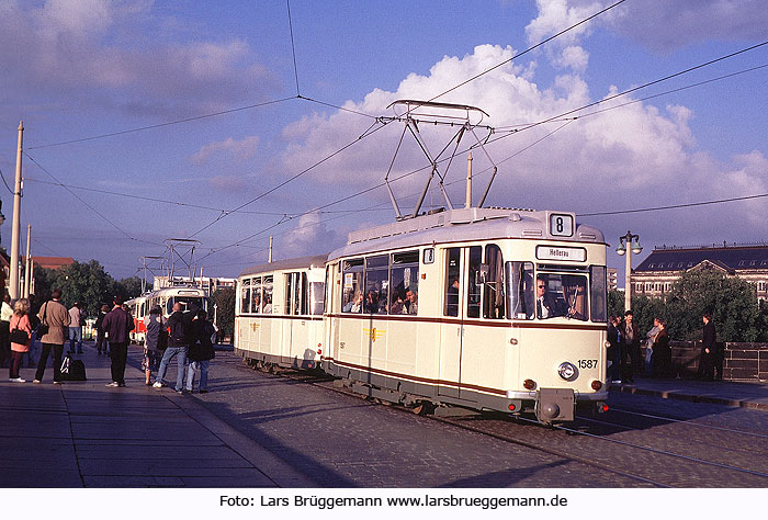 Straßenbahn Dresden Augustusbrücke - Gotha Einheitstriebwagen ET 57