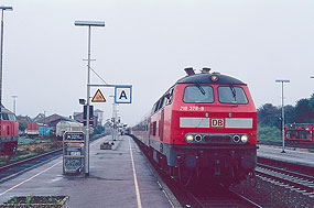DB Baureihe 218 im Bahnhof Niebüll