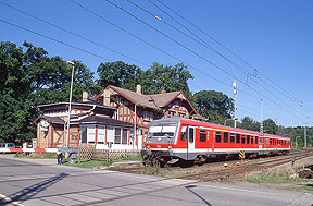 Ein 628 der DB im Bahnhof Lübstorf