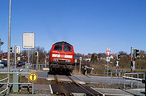 Eine Lok der Baureihe 218 in Oldenburg in Holstein