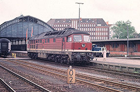 Die DR 132 602-4 in Lübeck Hbf