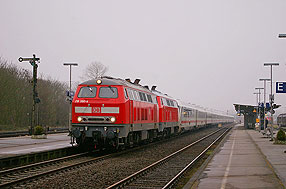 DB Baureihe 218 im Bahnhof Niebüll