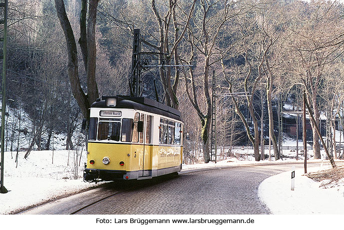 Der Wagen 3 der Kirnitzschtalbahn