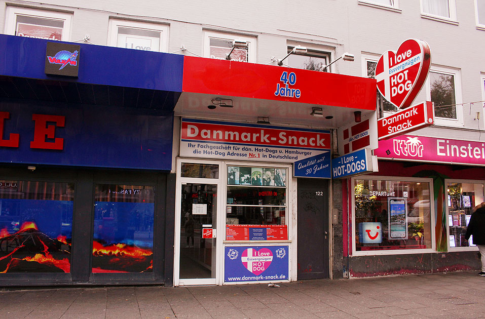 Der Danmark-Snack auf der Reeperbahn in Hamburg