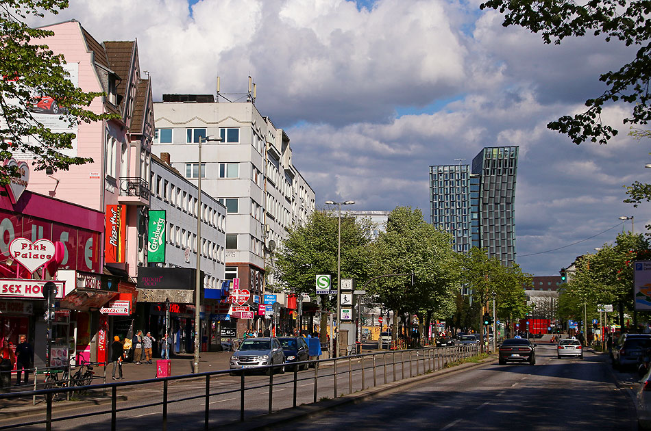Die Reeperbahn in Hamburg auf St. Pauli