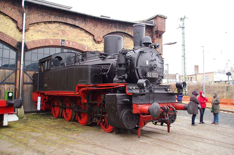 Die Dampflok 92 503 im Bw Dresden-Altstadt