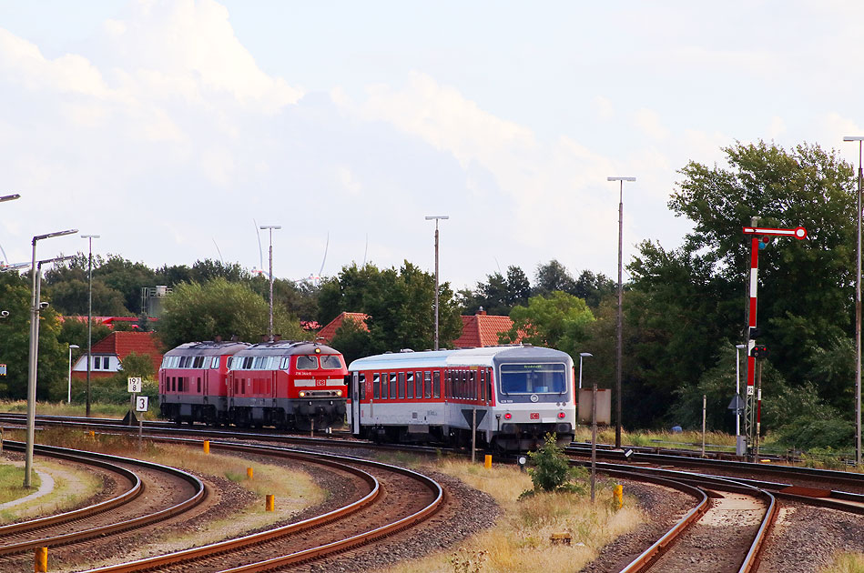 Entgleisung von einem 628 im Bahnhof Niebüll