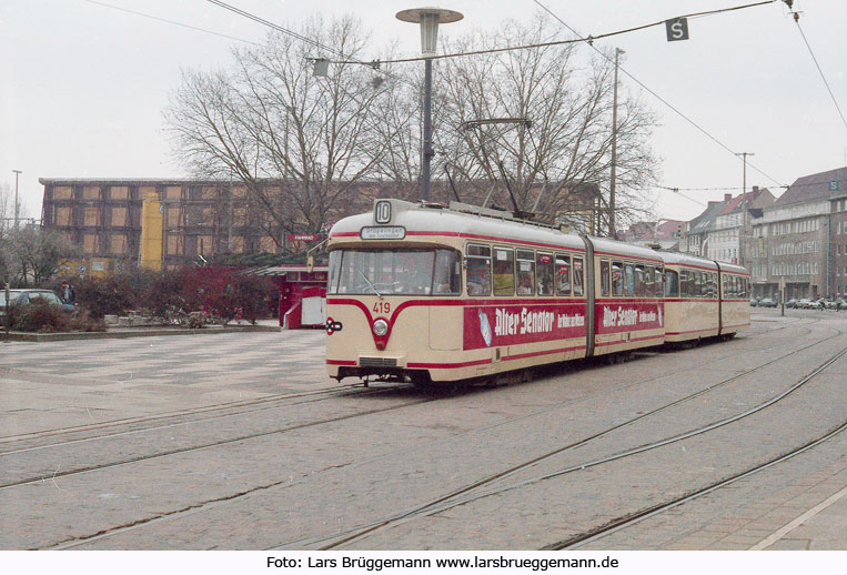 Die Straßenbahn in Bremen - Haltestelle Hauptbahnhof - BSAG 419