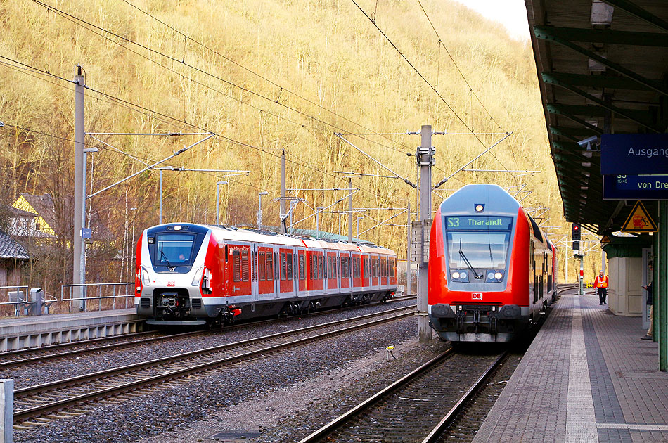Bahnhof Claudiusstraße der S4 in Hamburg - DB Baureihe 490 im Bahnhof Tharandt