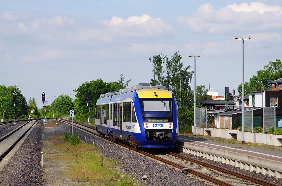 Ein HEX Lint-Triebwagen in Wernigerode Hbf