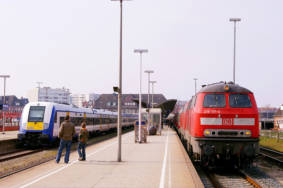 Die DB Baureihe 218 im Bahnhof Westerland auf Sylt