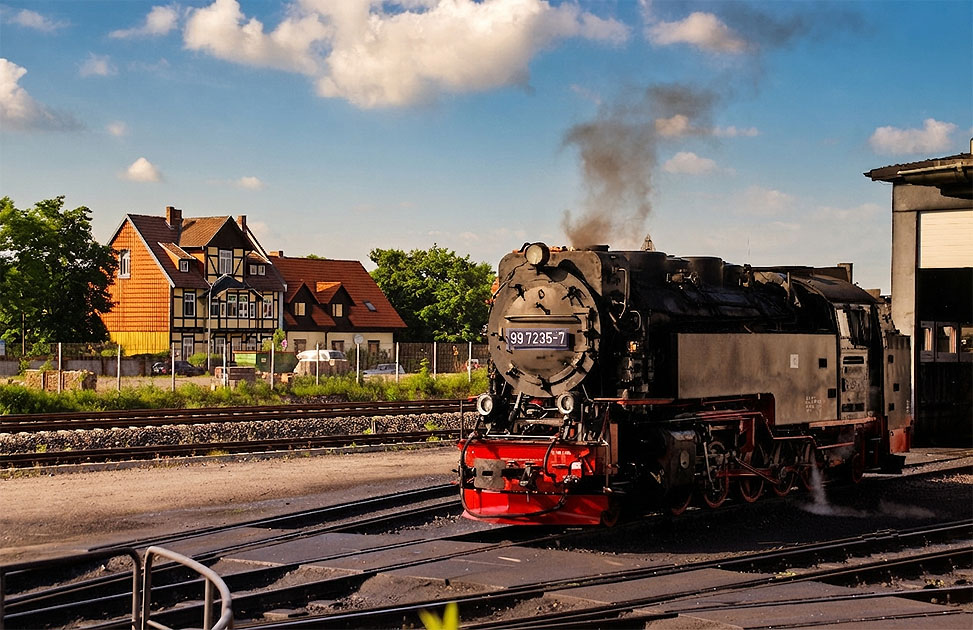 Dampflok 99 7235-7 im Bw Wernigerode der Harzer Schmalspurbahnen