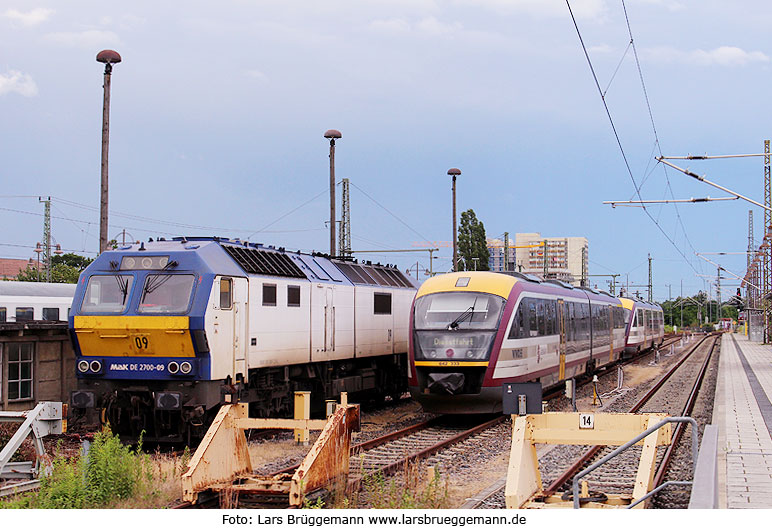 Die ex NOB-Lok DE 2700-09 in Dresden Hbf
