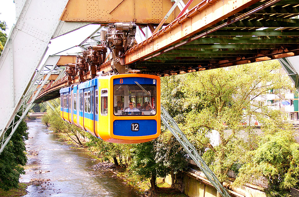 Femer Targa In Metallo Wuppertal Schwebebahn 30x20 Cm - Made In Germany - Decorazione Murale Retrò Per Casa E Garage