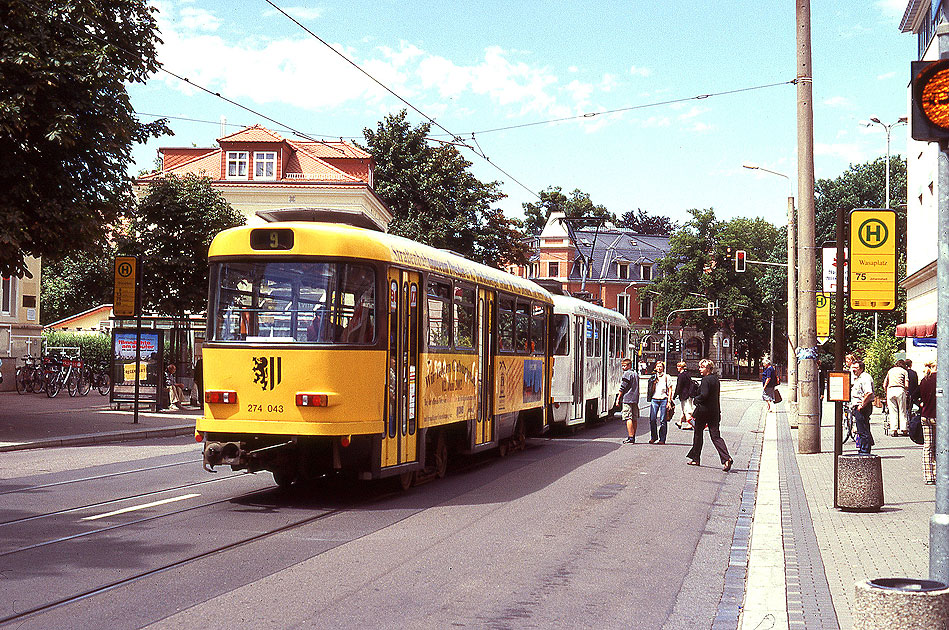 Die Straßenbahn in Dresden Haltestelle Wasaplatz