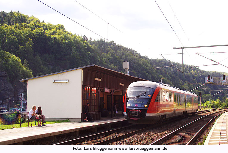 DB Desiro im Bahnhof Schöna als Nationalparkbahn