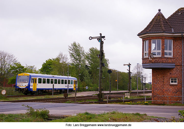 Die NOB im Bahnhof Niebüll an der Marschbahn