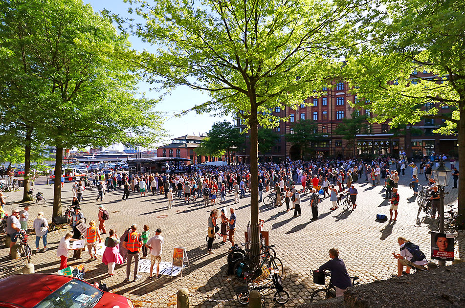 Sahra Wagenknecht Kundgebung auf dem Hamburger Fischmarkt